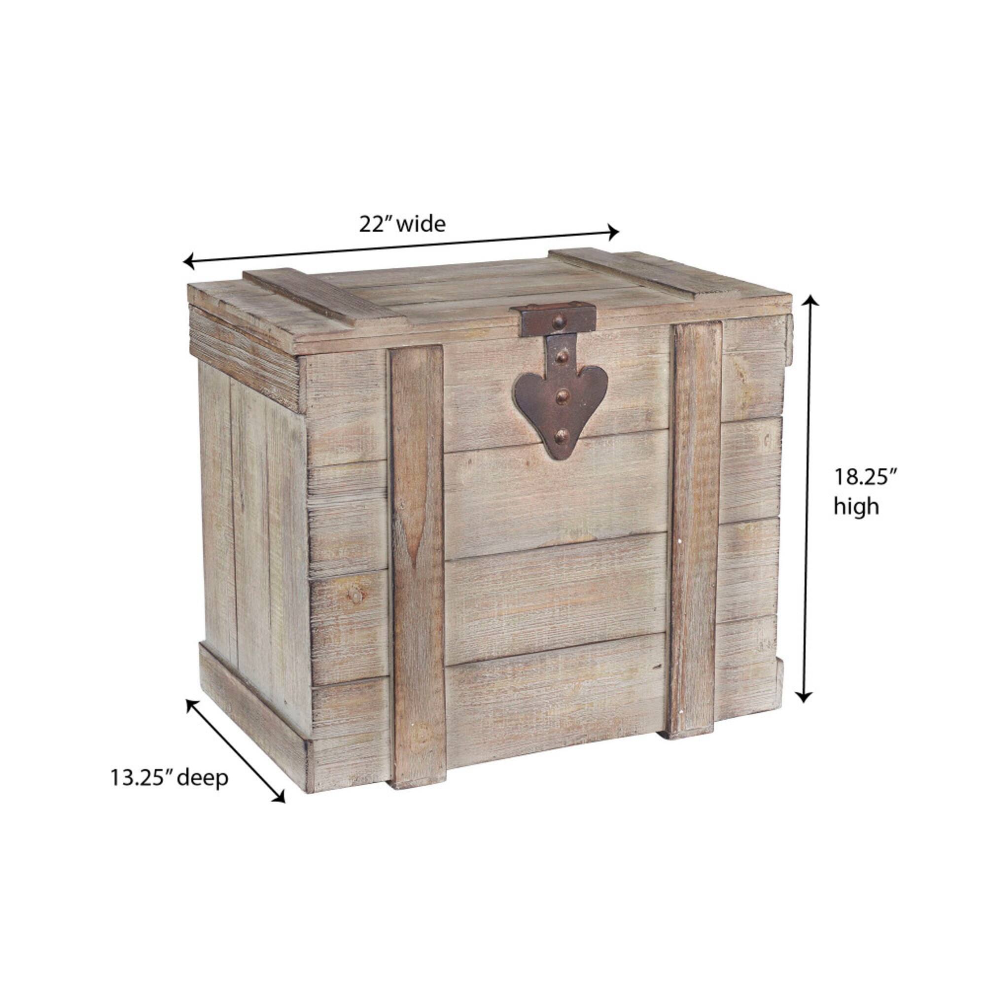 Household Essentials Antiqued Decorative Trunk
